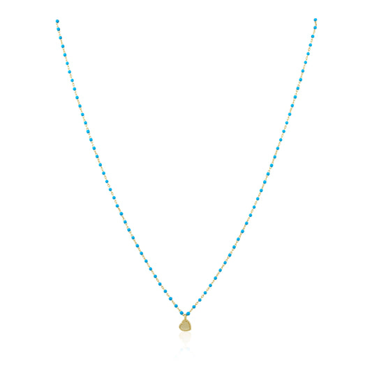 TURQUOISE MINI HEART NECKLACE