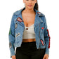 Embellished Cropped Denim Jacket