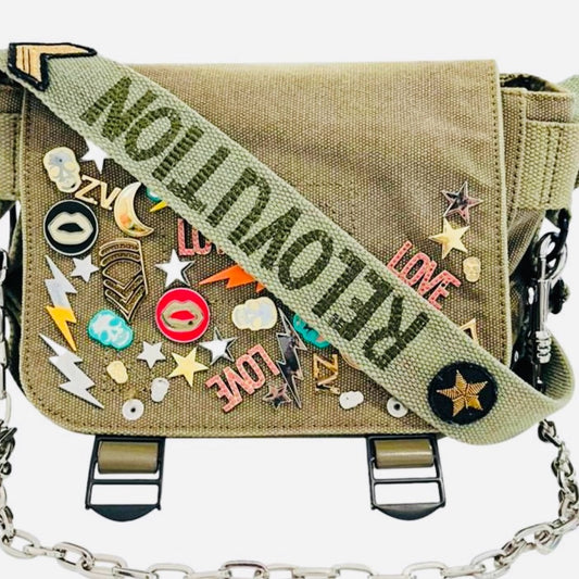Zadig & Voltaire Khaki Embellished Crossbody Bag final sale
