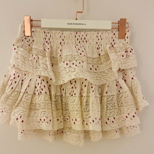 Loveshackfancy VICTORIAN BOHEMIAN Cream Lace Skirt