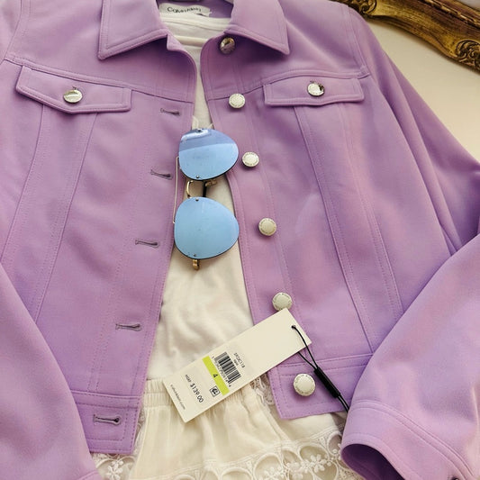 Calvin Klein Purple Jean Jacket Classic Design