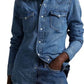 Diesel Blue Denim Jean Jacket with Contrast Stitching