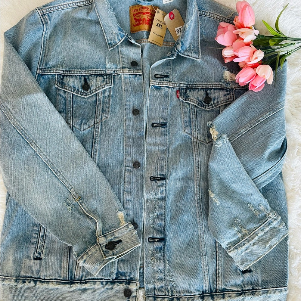 Levi's Blue Performance Jacket with Trucker Design
