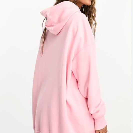 Pink Oversized Hoodie/dress  with Long Sleeves