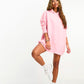 Pink Oversized Hoodie/dress  with Long Sleeves