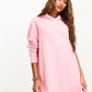 Pink Oversized Hoodie/dress  with Long Sleeves