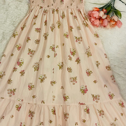 Pink Smocked Ruffled Maxi Sundress