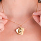 Gold and Silver Envelope Pendant Necklace