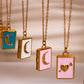 Gold and Pink Heart Pendant Necklace