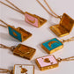 Gold and Pink Heart Pendant Necklace