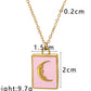 Gold and Pink Heart Pendant Necklace