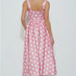 Pink and White Sweetheart Midi Sundress beautiful unique 60th style