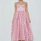 Pink and White Sweetheart Midi Sundress beautiful unique 60th style