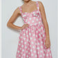 Pink and White Sweetheart Midi Sundress beautiful unique 60th style