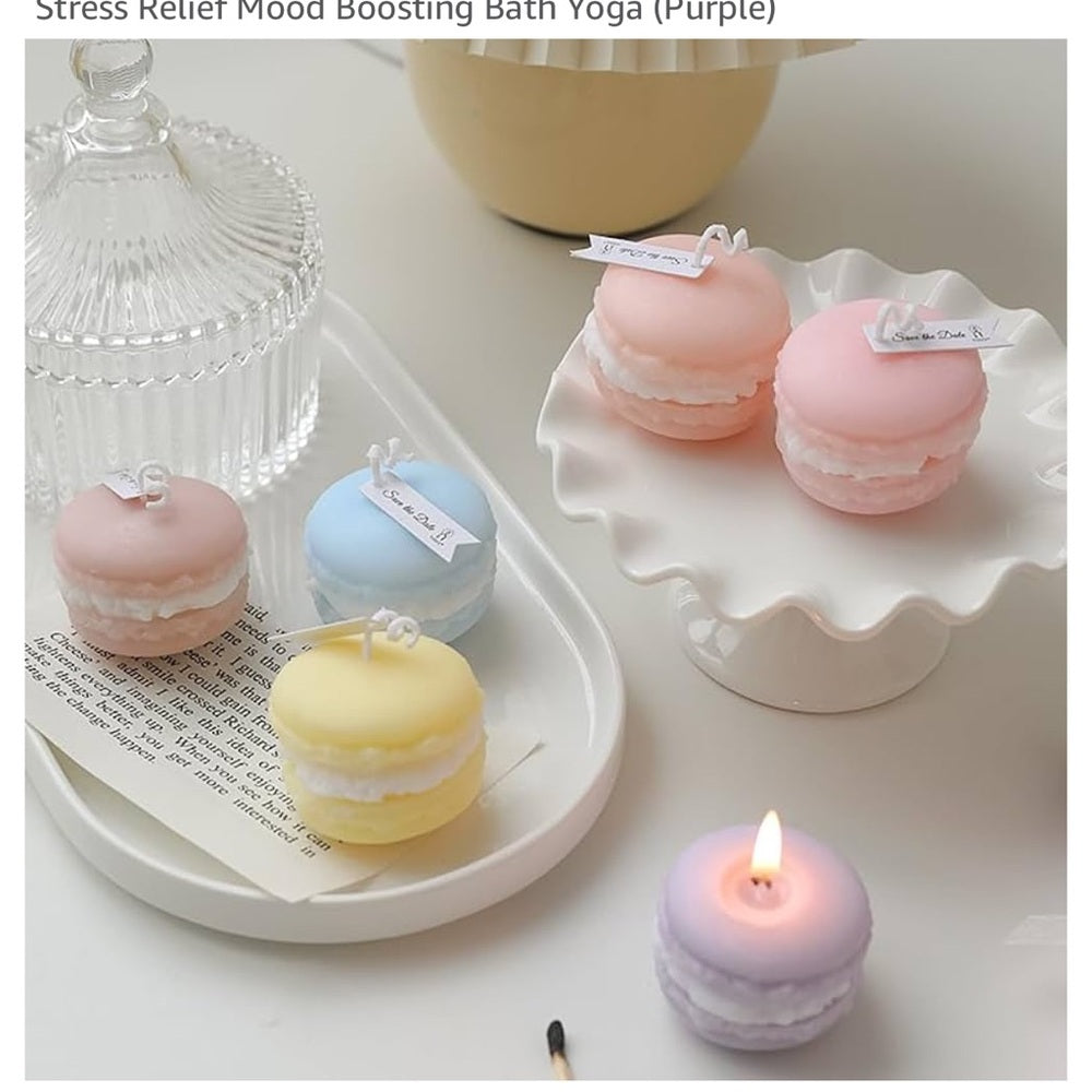 SETS OF 3 or  4 macaroon candles , beautiful colors and scents 🌸🌸💕💕💕