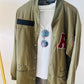 COPY - Olive Green Varsity Jacket with Red Patch