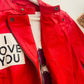 COPY - nice  Peace Love World Red and Black Leather Jacket with Statement Patch…