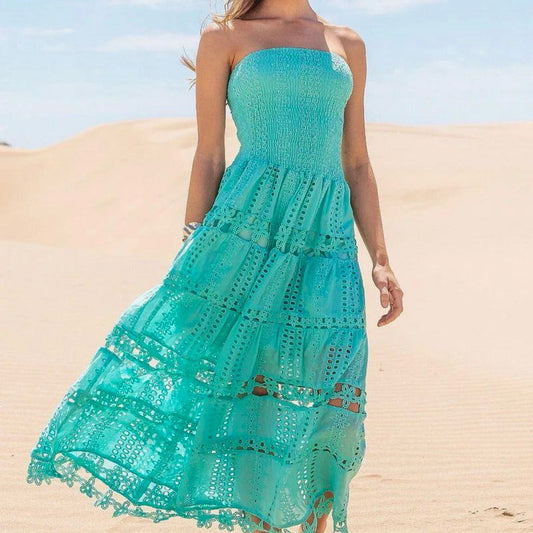 VENICE Elegant Turquoise Strapless Dress