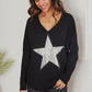 Black and Silver Long Sleeve Sweater Tee