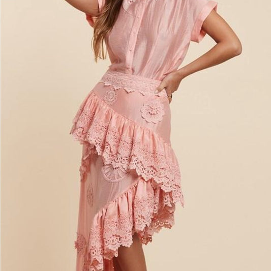 VICTORIAN Pink Lace Women set