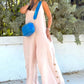 ISLAND Pink  Jumpsuit with Flowing Wide-Leg Silhouette