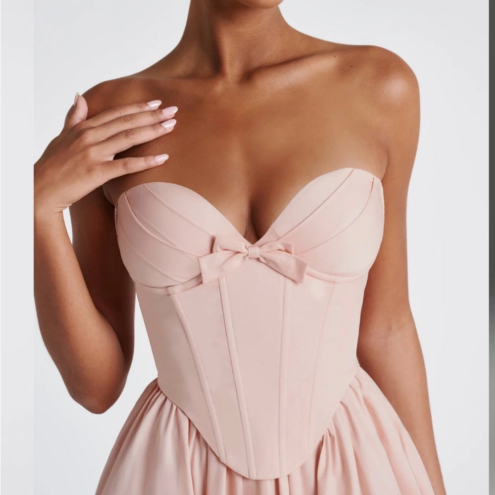 HERMOSA Pink corset unique  Strapless dress