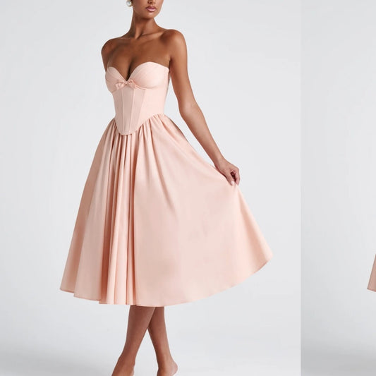 HERMOSA Pink corset unique  Strapless dress
