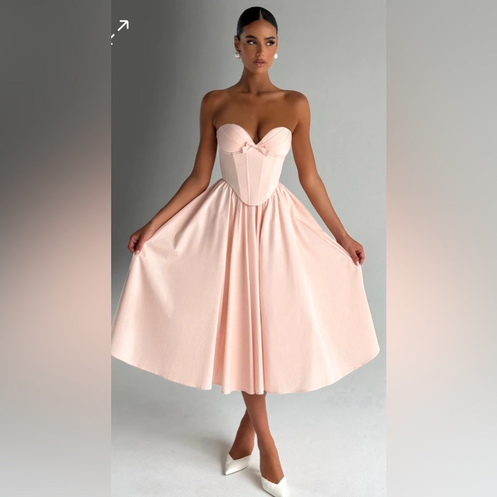 HERMOSA Pink corset unique  Strapless dress