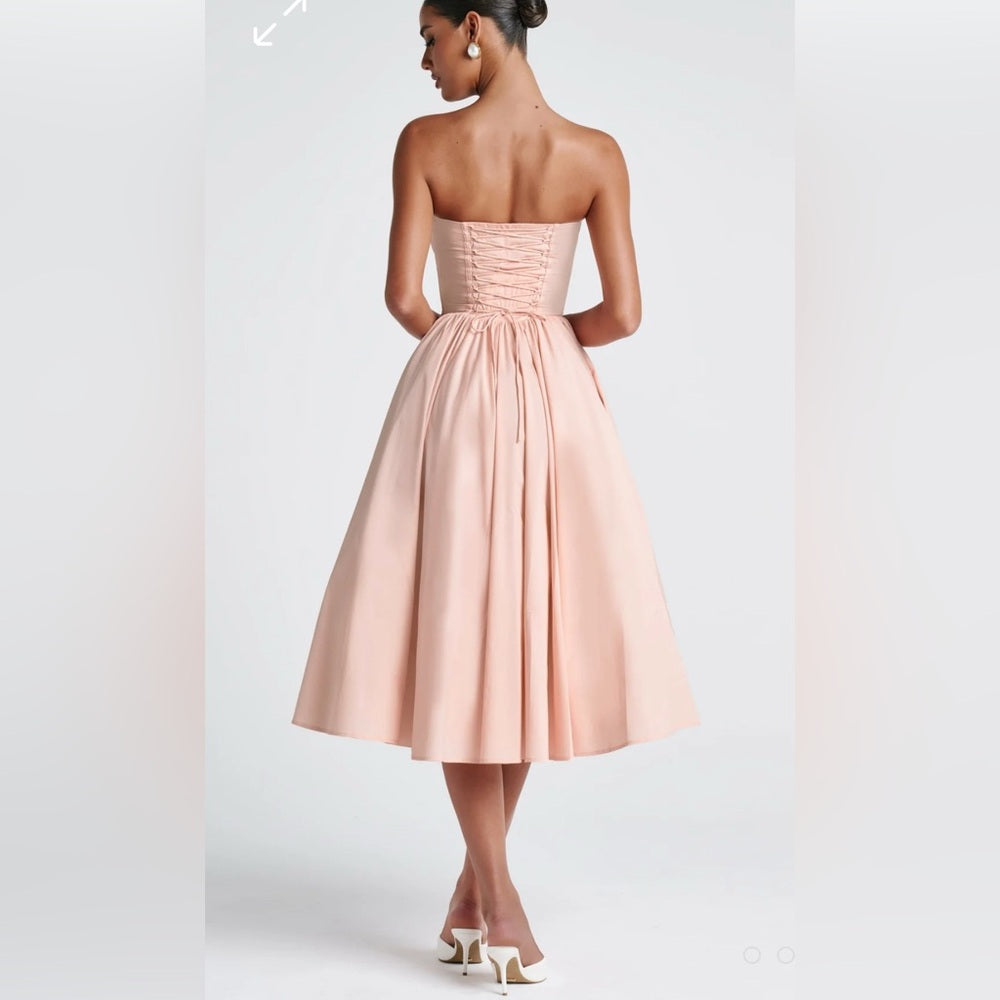 HERMOSA Pink corset unique  Strapless dress