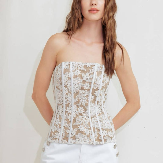 HEAVEN  Strapless Lace Corset Top