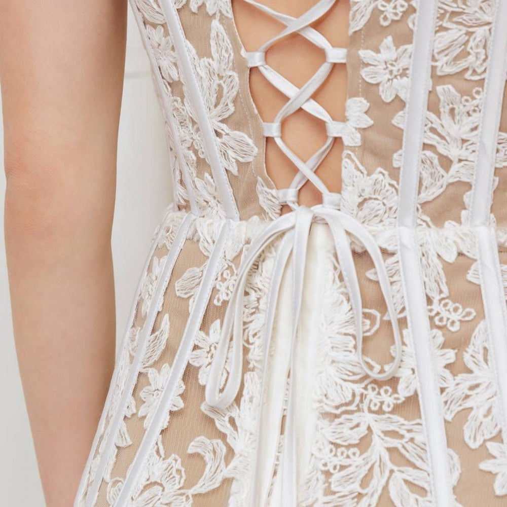 HEAVEN  Strapless Lace Corset Top