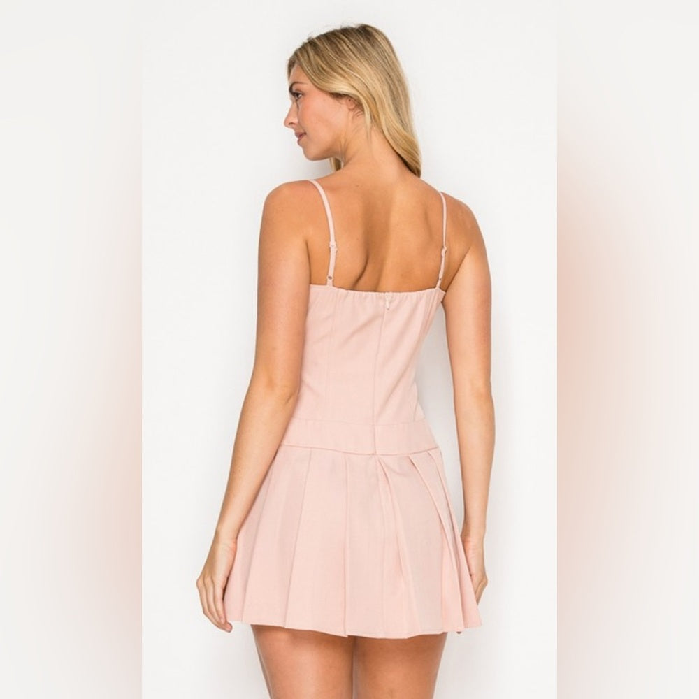 KARINA Elegant Pink Sleeveless Dress