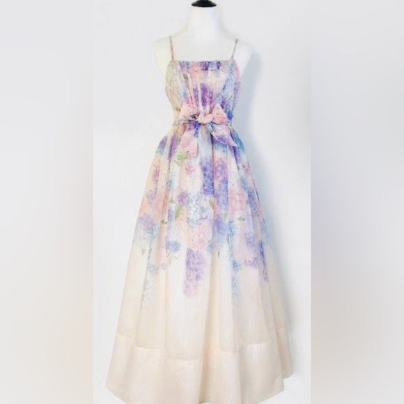 Santorini Purple and Pink A-Line Spaghetti Strap Formal Dress