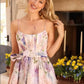 Santorini Purple and Pink A-Line Spaghetti Strap Formal Dress