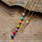 Chakra high end natural stones Heart Pendant Necklace 18 K Gold plated