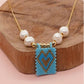 Elegant Gold and Blue Beaded Necklace