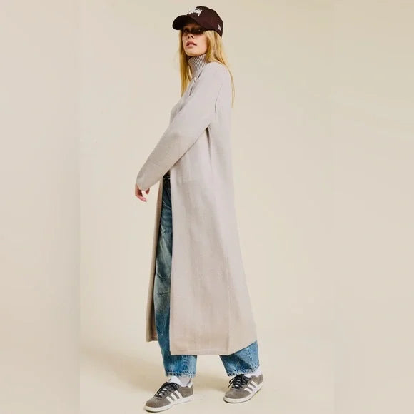 OTOÑO Beige Long Knit Cardigan