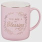 YOU ARE A BLESSING Charming Pink Mug with Gold Detailing