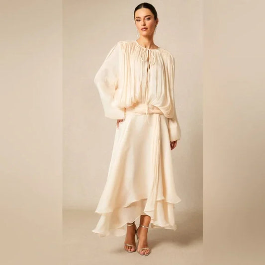Elegant Cream Women's Dress