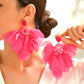 ROSALIA Vibrant Pink Floral Drop Earrings