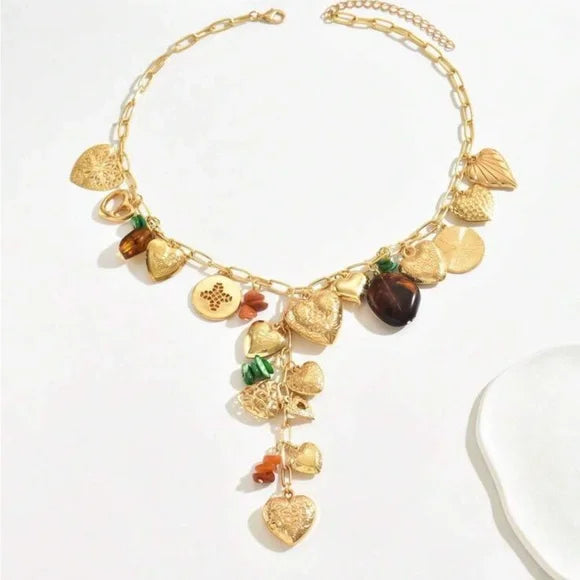 Gold Heart Charm Necklace