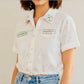 Embellished White Button Down Shirt